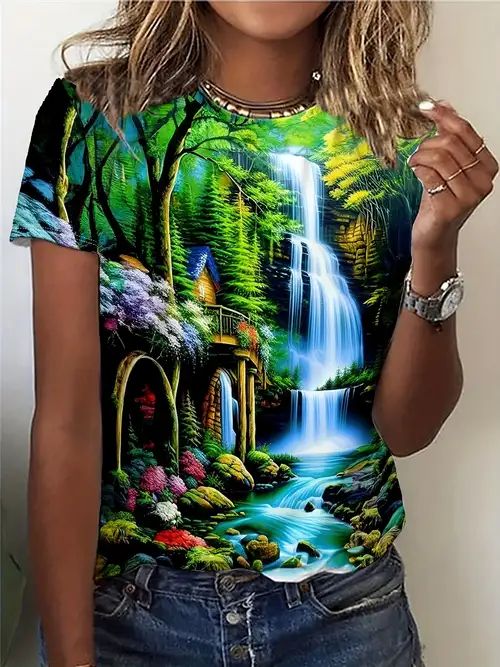 green sublimation printed tshirt